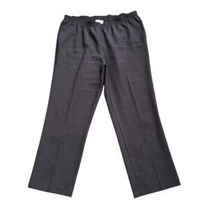 ALIA Womens Plus Size 16W Petite Gray Pull On Elastic Waist Pants 27" Inseam